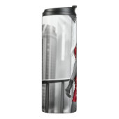 Lady in Red in Vinyl eingeschlagener Flachmann Thermosbecher (Nach links gedreht)