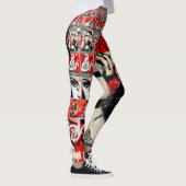 Lady in Red Lipstick Wall Graffiti Leggings (Rechts)