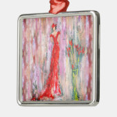 Lady in Red Ornament Aus Metall (Links)