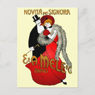 Lady in Red Postcard Postkarte