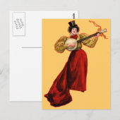 Lady In Red Postkarte (Vorne/Hinten)