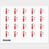Lady in Red Round Stickers (Blatt)