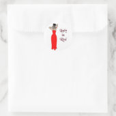 Lady in Red Round Stickers (Tasche)