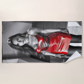 Lady in Red Strandtuch (Vorderseite)