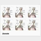 Lady in rosa Buchkleber Quadratischer Aufkleber (Blatt)