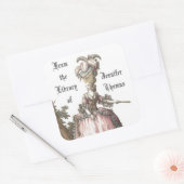 Lady in rosa Buchkleber Quadratischer Aufkleber (Umschlag)