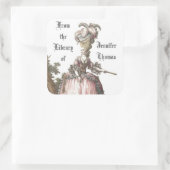 Lady in rosa Buchkleber Quadratischer Aufkleber (Tasche)