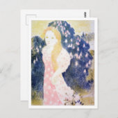 Lady in rosa Kleid, Maurice Denis Postkarte (Vorne/Hinten)