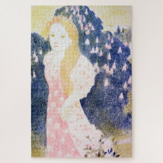 Lady in rosa Kleid, Maurice Denis Puzzle (Vertikal)