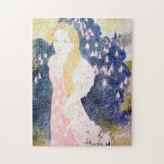 Lady in rosa Kleid, Maurice Denis Puzzle (Vertikal)