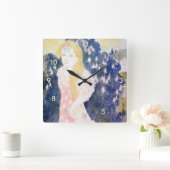 Lady in rosa Kleid, Maurice Denis Quadratische Wanduhr (Zuhause)