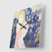 Lady in rosa Kleid, Maurice Denis Quadratische Wanduhr (Winkel)