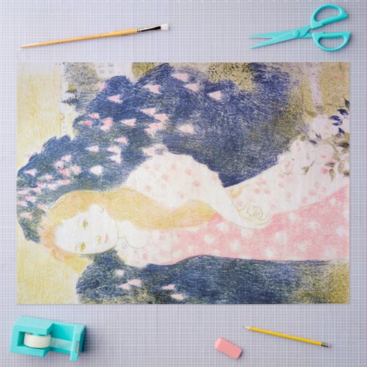 Lady in rosa Kleid, Maurice Denis Seidenpapier (Basteln)