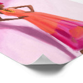 Lady in rosa Kleid Poster (Ecke)