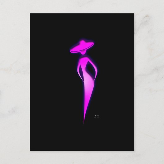 Lady in Rosa Postkarte (Vorderseite)