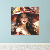 Lady in Rot 1 Leinwanddruck (Insitu (Holzboden))