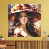 Lady in Rot 1 Leinwanddruck (Insitu (Wohnzimmer))