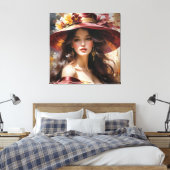 Lady in Rot 1 Leinwanddruck (Insitu (Schlafzimmer))