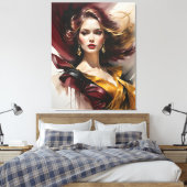 Lady in rot 2 leinwanddruck (Insitu (Schlafzimmer))