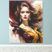 Lady in rot 2 leinwanddruck (Insitu (Holzboden))