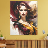 Lady in rot 2 leinwanddruck (Insitu (Wohnzimmer))