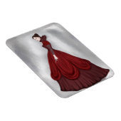 Lady in rotem Poster größere Postkarte Spielkarten Magnet (Rechte Seite)