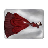 Lady in rotem Poster größere Postkarte Spielkarten Magnet (Horizontal)