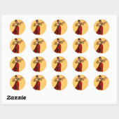 Lady in roter Aufschrift Runder Aufkleber (Blatt)