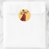 Lady in roter Aufschrift Runder Aufkleber (Tasche)