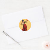 Lady in roter Aufschrift Runder Aufkleber (Umschlag)