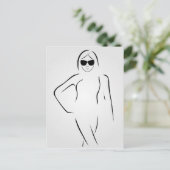 Lady in Schattierungen und schwimmendem Anzug Postkarte (Stehend Vorderseite)
