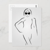 Lady in Schattierungen und schwimmendem Anzug Postkarte (Vorne/Hinten)