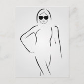 Lady in Schattierungen und schwimmendem Anzug Postkarte (Vorderseite)