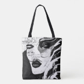 Lady in Schwarz-Weiß Tasche (Rückseite)