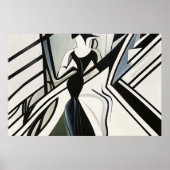 Lady in Silhouette Art Deco Poster (Vorne)