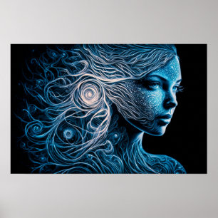 Lady in Spiralen des Lichts Poster