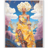 Lady in surreal World African American Art Aufkleber (Vorderseite)