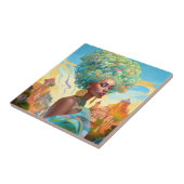 Lady in surreal World African American Art Fliese (Seite)