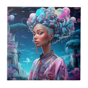 Lady in Surreal World African American Art Lila Fliese