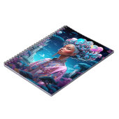 Lady in Surreal World African American Art Lila Notizblock (Linke Seite)