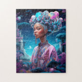 Lady in Surreal World African American Art Lila Puzzle (Vertikal)