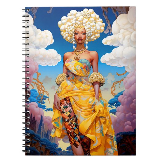 Lady in surreal World African American Art Notizblock (Vorderseite)