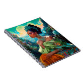 Lady in surreal World African American Art Notizblock (Rechte Seite)