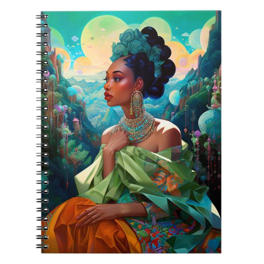 Lady in surreal World African American Art Notizblock (Vorderseite)