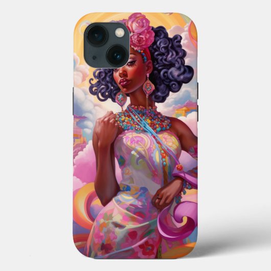 Lady in Surreal World African American Art Pink Case-Mate iPhone Hülle (Rückseite)