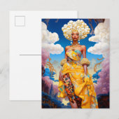 Lady in surreal World African American Art Postkarte (Vorne/Hinten)