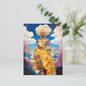 Lady in surreal World African American Art Postkarte (Stehend Vorderseite)