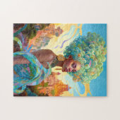 Lady in surreal World African American Art Puzzle (Horizontal)