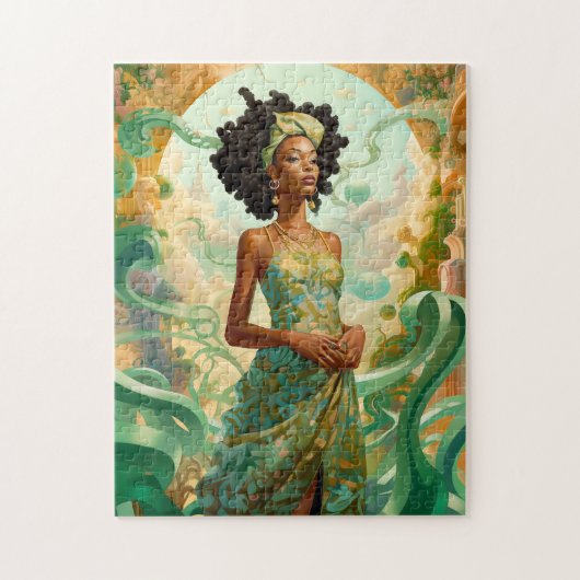 Lady in surreal World African American Art Puzzle (Vertikal)