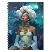 Lady in Surreal World Cosmic American Art Notizblock (Vorderseite)